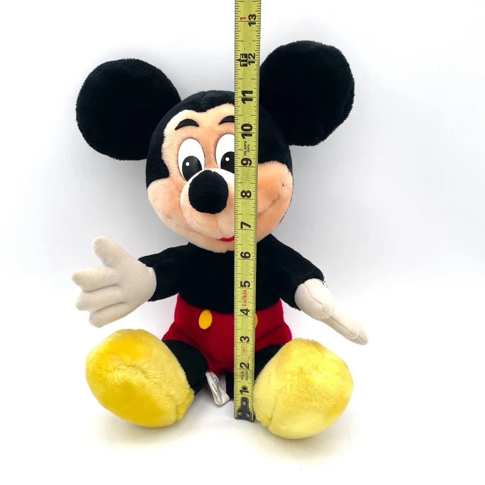 Disney Mickey Mouse Plush Toy Unisex OS Black Red Vintage Classic Disneyland